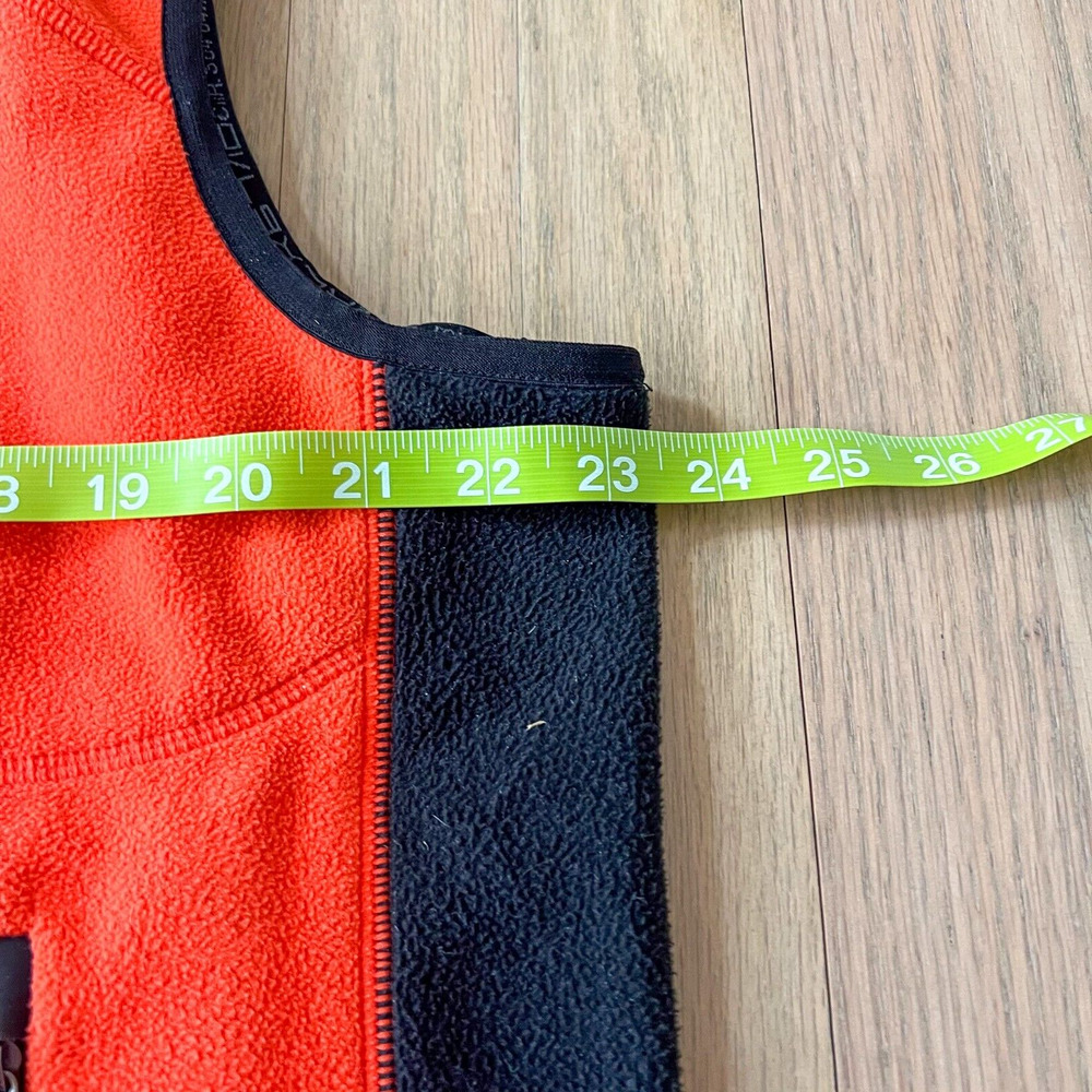 RLX Ralph Lauren Mens Sz Medium Fleece Full-Zip Vest Neon Orange Black - Picture 13 of 13
